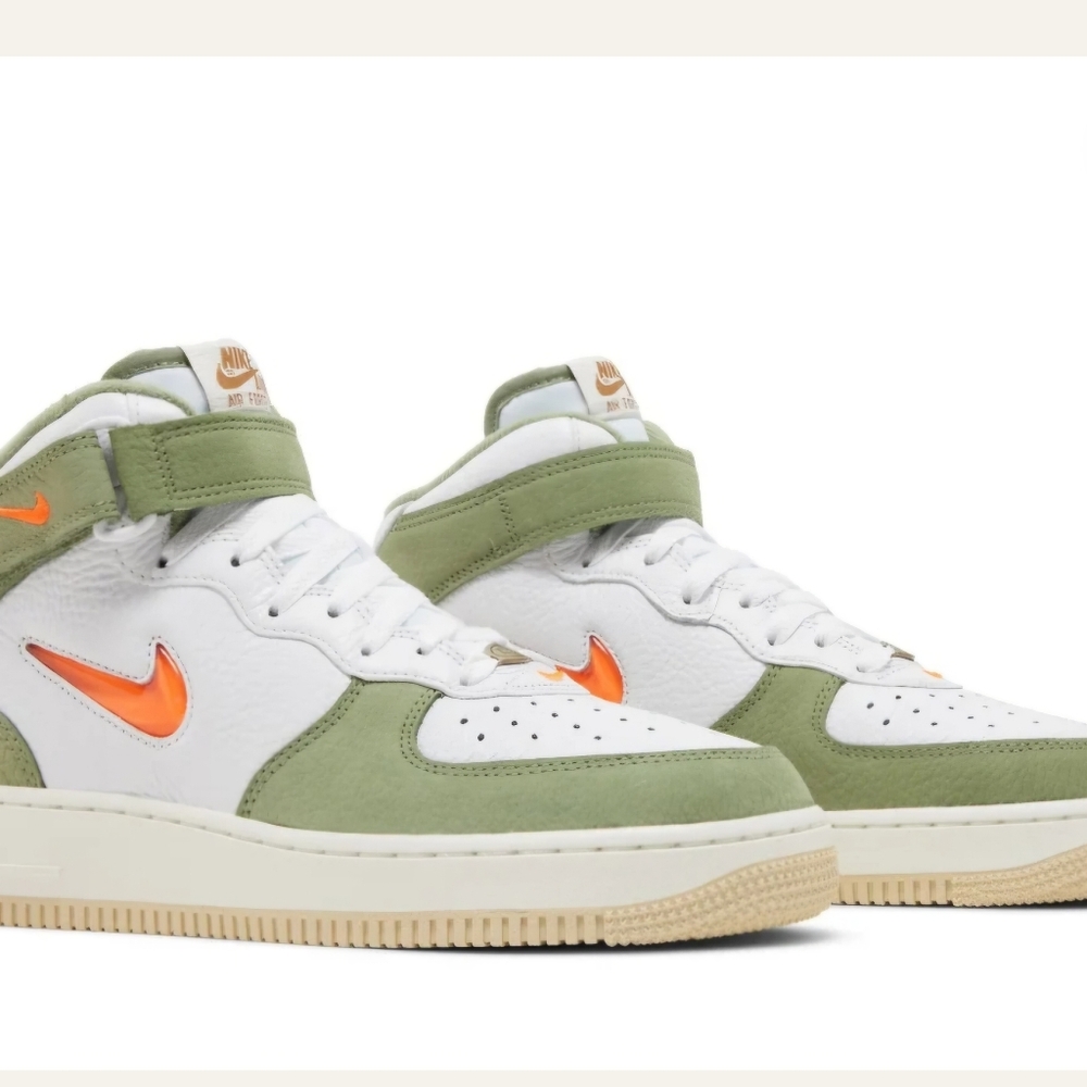 Nike Air Force 1 Mid QS (Oil Green & Orange Accents)